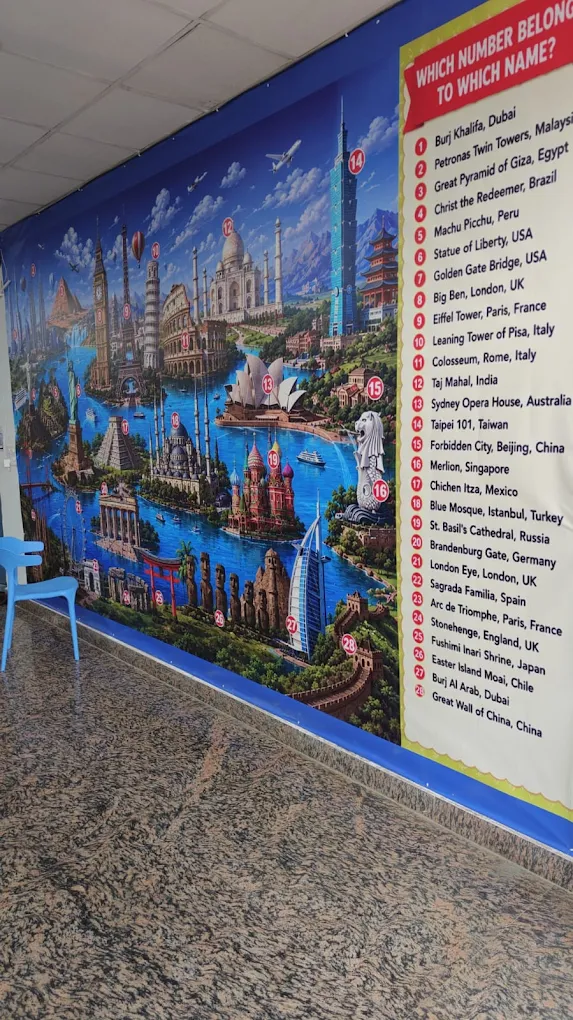 World landmarks learning wall for kids