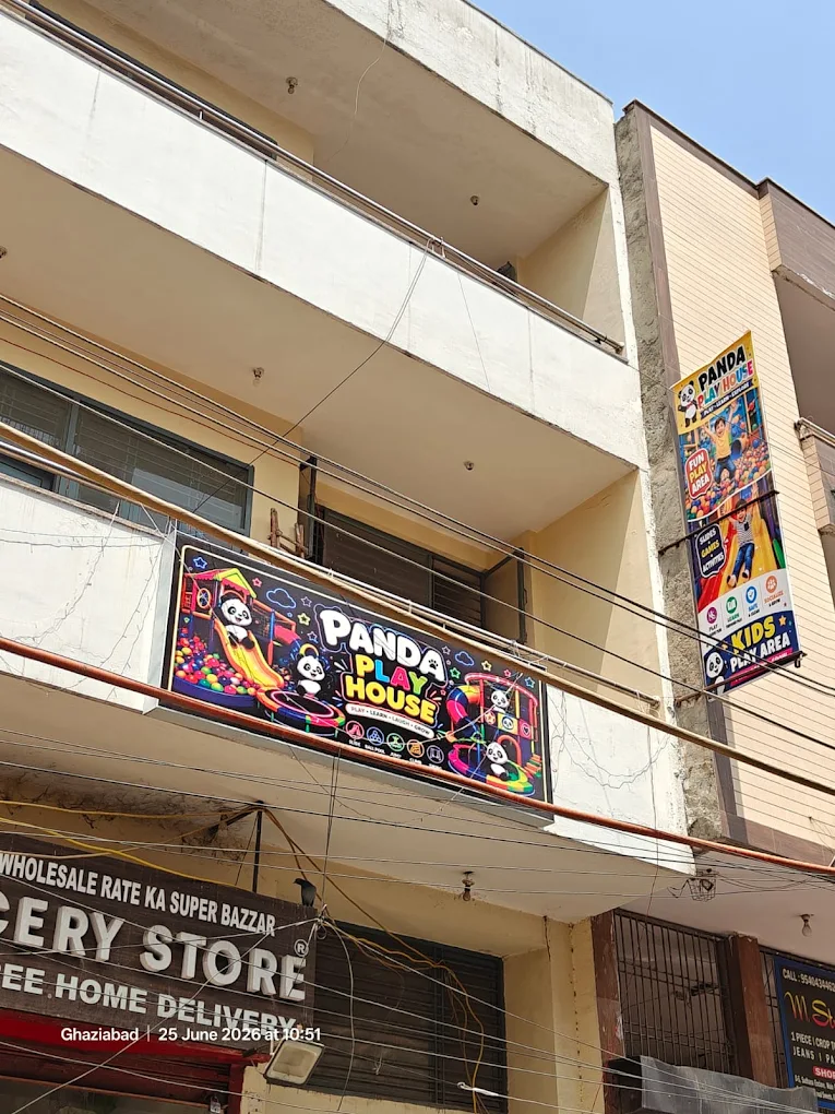 Panda Play House colourful signboard on the 1st floor